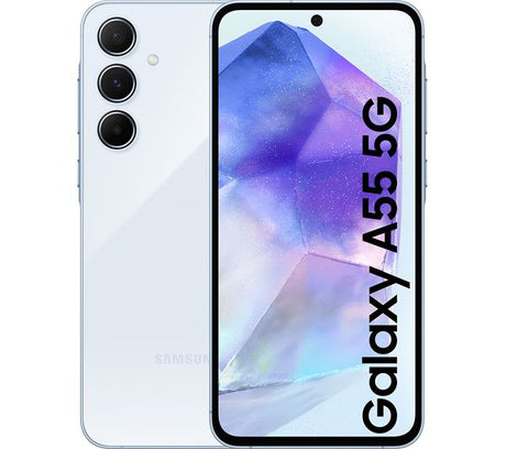 Samsung A55 5G 128GB 6.6" Unlocked Sim-Free Smartphone - Ice Blue - Kazoop 