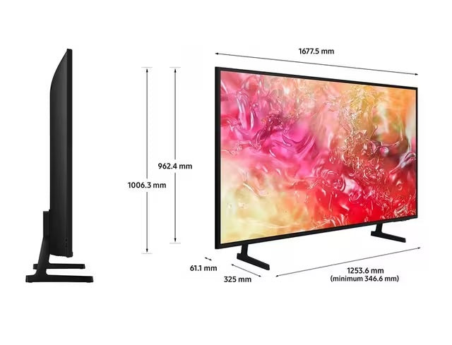 Samsung UE75DU7100 2024 LED HDR 4K UHD 75'' Smart TV with TVPlus - Black