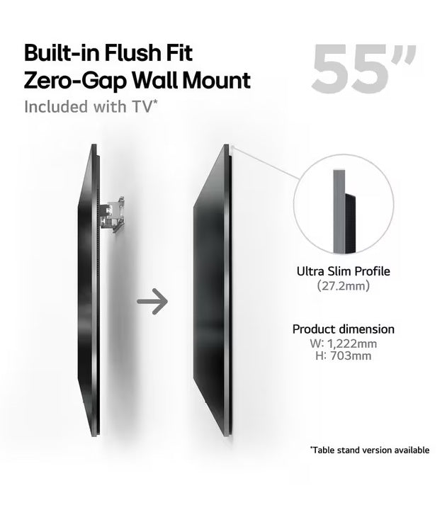 LG OLED55G45LW 2024 OLED HDR 4K Ultra HD One Wall Design 55'' Smart TV