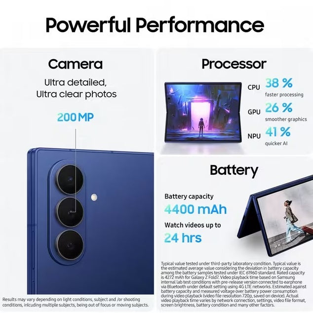 Samsung Galaxy Z Fold7 5G Foldable Smartphone 256GB Unlocked Dual-SIM - Blue