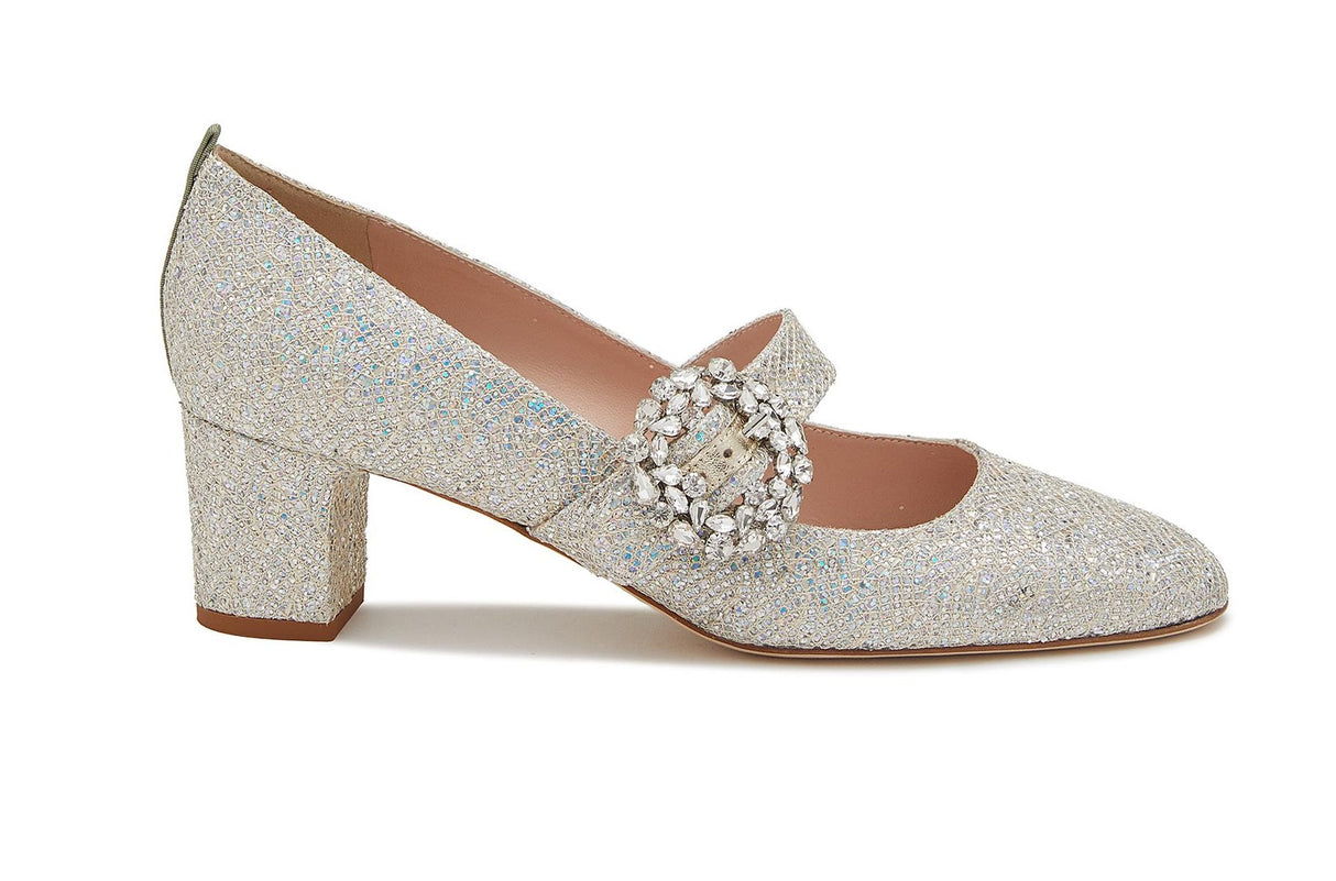 SJP by Sarah Jessica Parker Women's Cosette 50 Glitter Block-Heel Pumps UK4