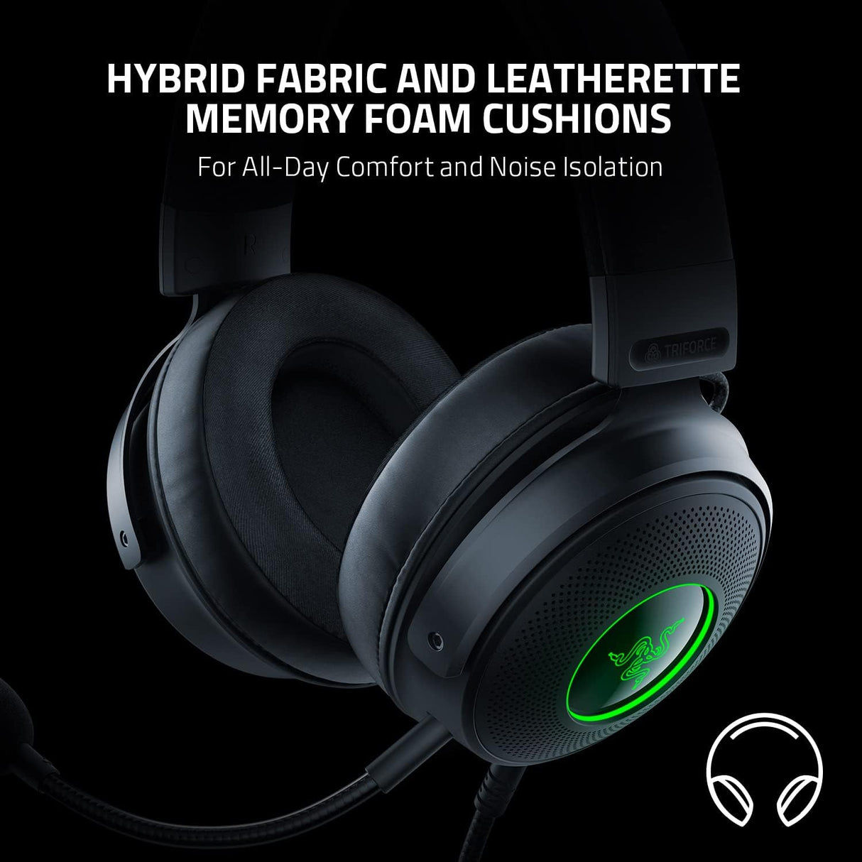 Razer Kraken V3 USB Wired Chroma RGB PC/Switch/PS Gaming Headset - Black