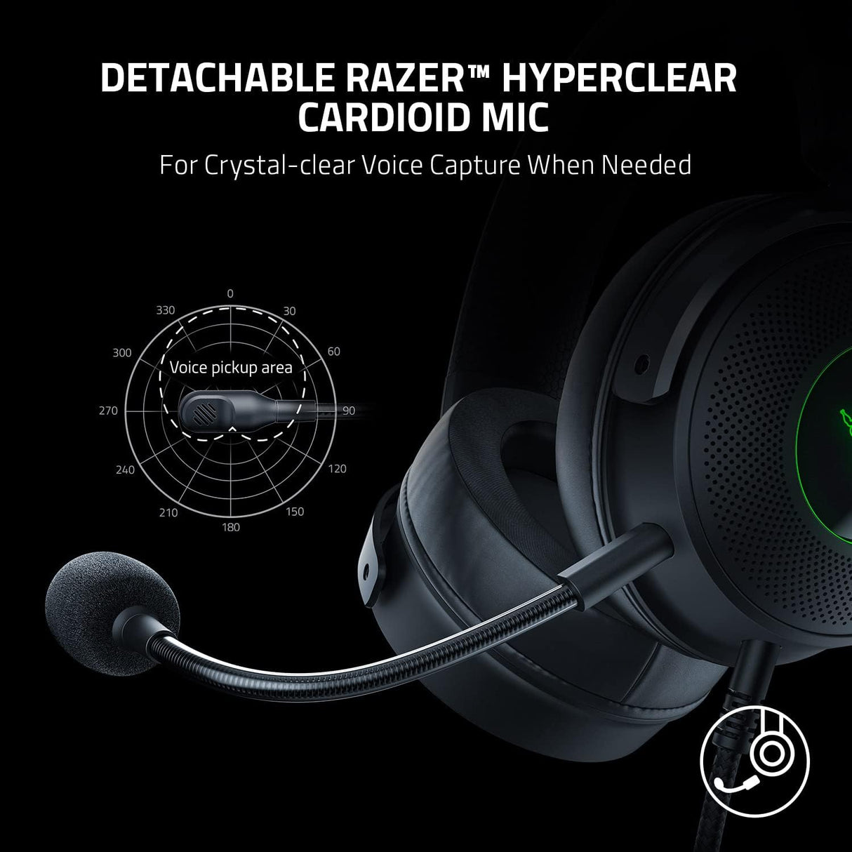 Razer Kraken V3 USB Wired Chroma RGB PC/Switch/PS Gaming Headset - Black