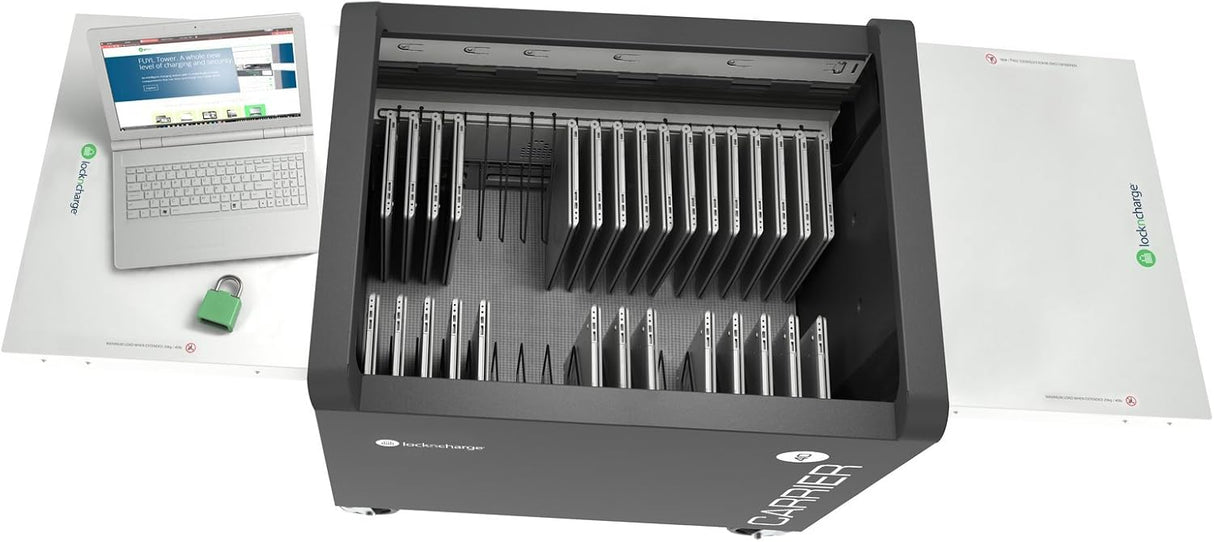 LocknCharge 18 Slot Device Rack for Use with Carrier 40 Cart - LNC10109 - Kazoop 