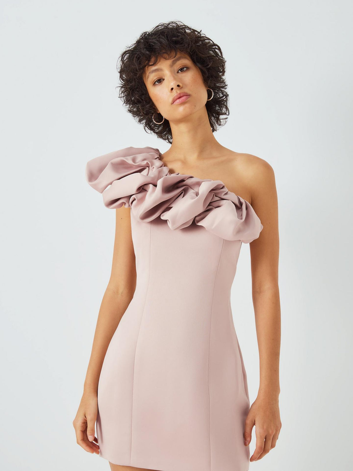 Elliatt Womens Franki One Shoulder Polyester Mini Dress - Blush - Size XL