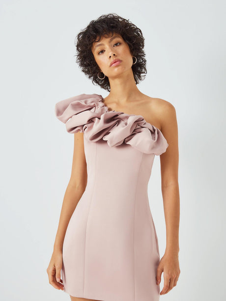 Elliatt Womens Franki One Shoulder Polyester Mini Dress - Blush - Size XL