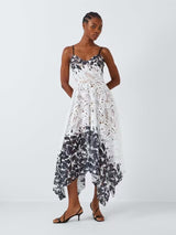 Elliatt Women's Anchor Floral Asymetric Midi Lace Dress - Black/White - M