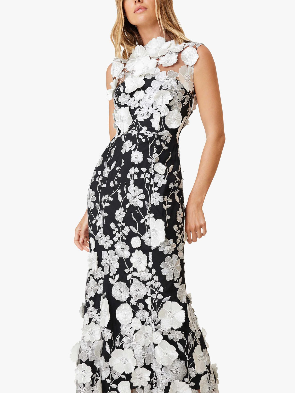 Elliatt Women's Selene 3D Floral Cocktail Dress - Black/White - Size M