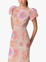 Elliatt Brittany Womens Embellished Polyester Floral Midi Dress Multi Size M