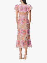 Elliatt Brittany Womens Embellished Polyester Floral Midi Dress Multi Size M