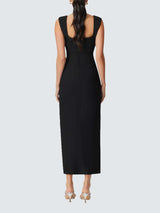 Elliatt Gia Bodycon Womens Polyester Sleeveless Midi Dress Black Size Large