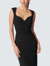 Elliatt Gia Bodycon Womens Polyester Sleeveless Midi Dress Black Size Large