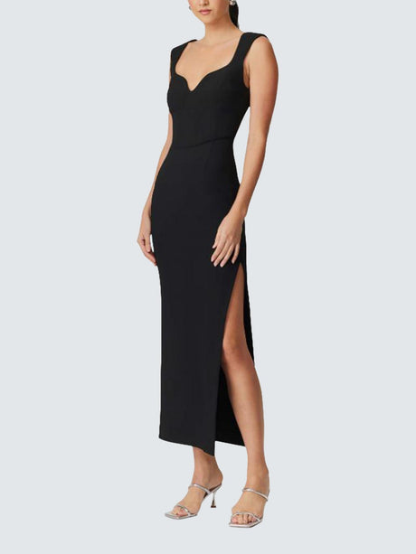 Elliatt Gia Bodycon Womens Polyester Sleeveless Midi Dress Black Size Large