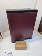 John Lewis 2 Section 60L Kitchen Recycling Pedal Bin with Handles - Damson