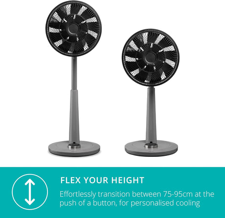 Duux Whispe Adjustable Oscilating Standing Pedestal Fan with Remote - Grey