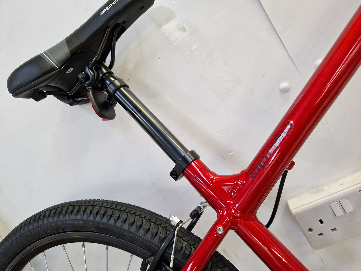 Apollo Transition Mens 18-Speed V-Brakes Hybrid Bike - Red - Small 14''