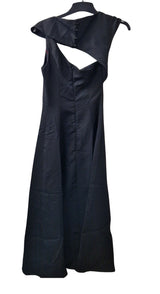 Max Mara Studio Valdese Women's Asymmetrical Cotton Midi Dress - Black UK 8