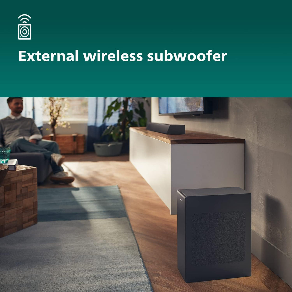 Philips TAB7207/10 2.1Ch 520W Soundbar with Wireless Subwoofer - Black