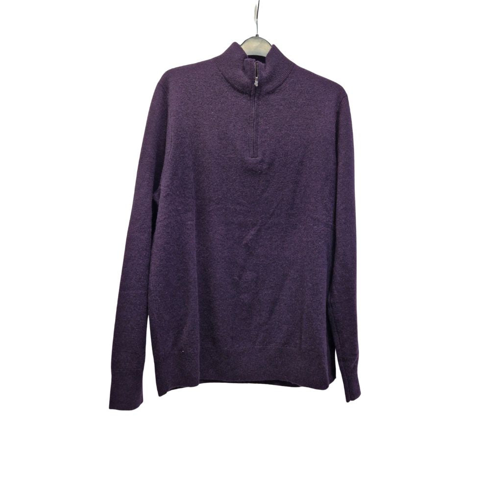John Lewis Men's Cashmere Regular Half Zip Jumper - Nightshade - Size L
