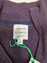 John Lewis Men's Cashmere Regular Half Zip Jumper - Nightshade - Size L