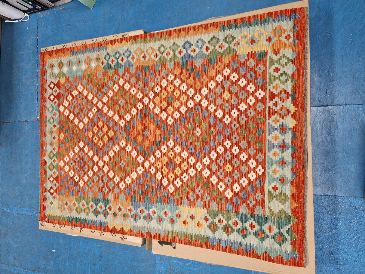 Gooch Luxury Kelim Vintage Wash Rectangular Wool Rug 245 x 165cm - Multi