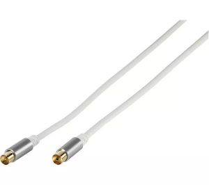 Vivanco 43151 Coaxial TV Aerial Cable 2m - White/Gold
