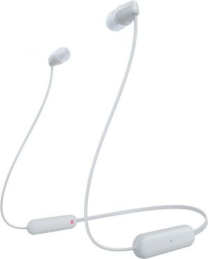 Sony WI-C100 Wireless Bluetooth In-Ear Light Headphones - White