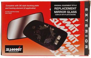 Summit Left Hand Side Replacement Heated Car Wing Mirror & Backing Plate