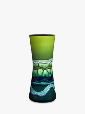 Poole Pottery Maya Hourglass Vase H34 x Dia13.5cm - Green