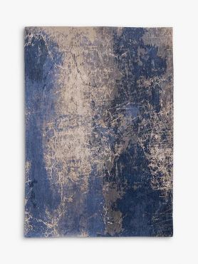 Louis De Poortere Abstract Cracks Abyss Rug L240 x W170cm - Blue