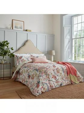 Sanderson Suva King Duvet Cover 100% Cotton Sateen Floral and Bird - Multi