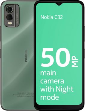 Nokia C32 128GB 4G 6.5" Smartphone 6GB RAM Dual-SIM-Free Unlocked - Green