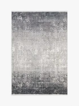 Gooch Luxury Ombre Distressed Rug Charcoal L290 x W200cm - Silver
