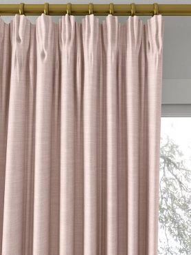 John Lewis Cotton Slub Lined Pleat Curtains W228 x Drop 274cm - Rose Pink