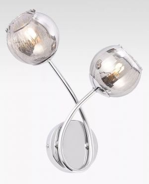 Bay Lighting Chase Double Arm Mirror Effect Wall Light - Chrome
