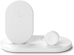 Belkin 3-in-1 Wireless Charging Dock with Plug for Apple - White