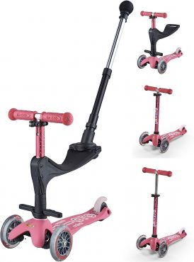 Micro Scooters Mini 3in1 Deluxe Ride On Scooter 1 - 5 Years - Pink