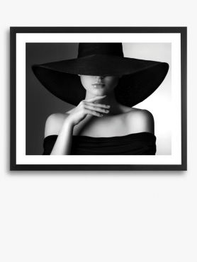 John Lewis Mystery Lady Framed Photographic Print 71 x 81cm - Black/White