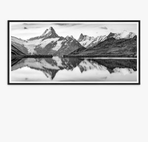 John Lewis Monte Rosa Framed Print & Mount 56 x 101.5cm - Black/White
